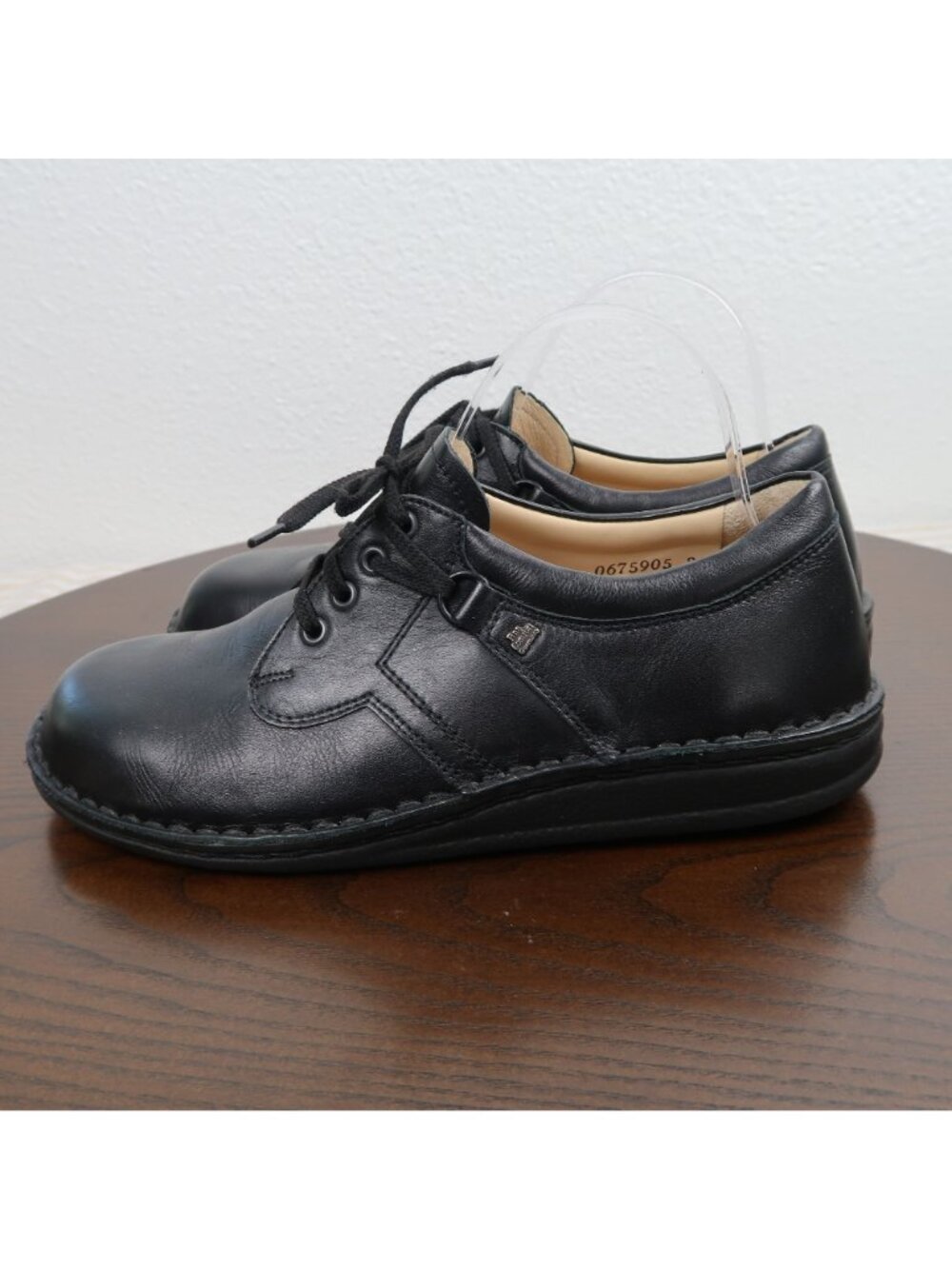 Finn Comfort 40 US 9 Black Leather Lace-Up Orthopedic Comfort Shoes Sneakers - Picture 6 of 9